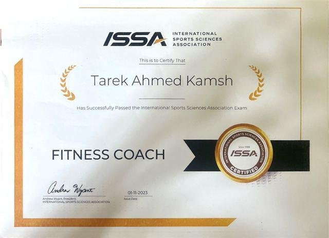 Fitness Coach certificate, ISSA