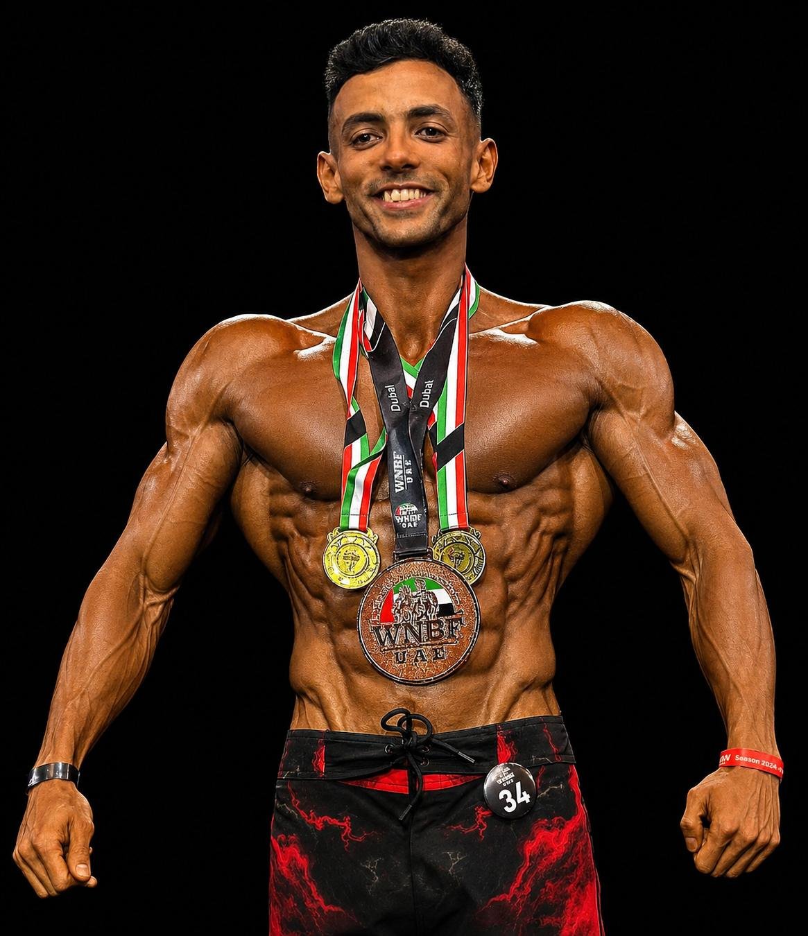 Tarek Kamsh raising his trophy